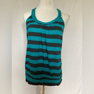 One Clothing high neck braided striped tank top